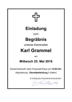 Einladung zum Begr. Karl Grammel