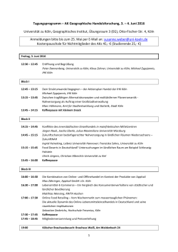 Jahrestagung des Arbeitskreises Geographische Handelsforschung