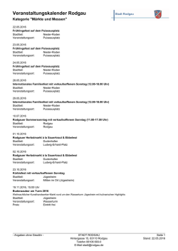 Veranstaltungskalender Rodgau