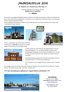 jahresausflug 2016 - Wanderfreunde Rhein-Sieg