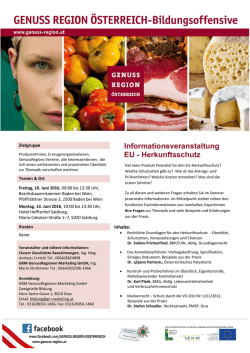 Informationsveranstaltung EU - Herkunftsschutz