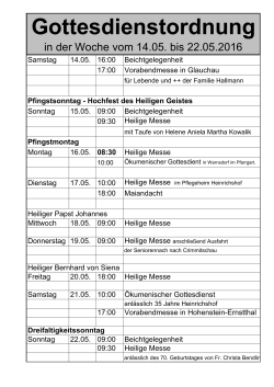 Gottesdienstordnung