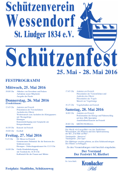 Plakat 2016 - Schützenverein Wessendorf St. Liudger 1834 eV