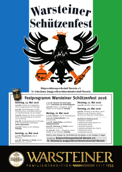 Festprogramm Warsteiner Sch&uuml;tzenfest 2016