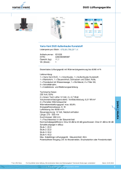 DUO Lüftungsgeräte - Vario-Vent Lüftungssysteme GmbH