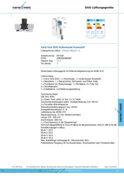 DUO L&uuml;ftungsger&auml;te - Vario-Vent L&uuml;ftungssysteme GmbH