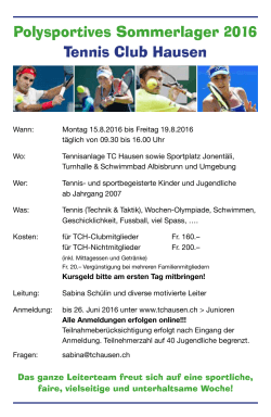 Polysportives Sommerlager 2016 Tennis Club Hausen