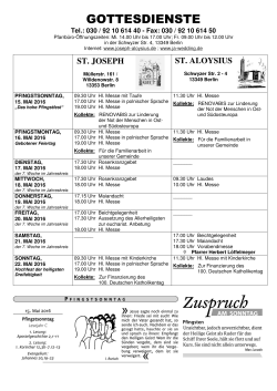 gottesdienste - St. Aloysius