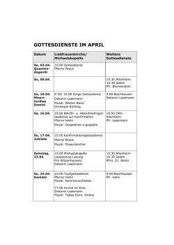 gottesdienste im april - Kirchenkreis Witzenhausen