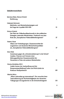 Inhaltsverzeichnis - H-Soz-Kult