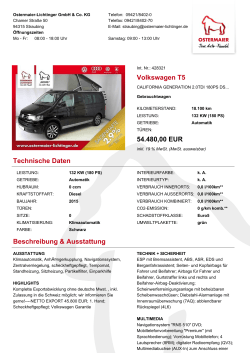 Volkswagen T5 54.480,00 EUR Technische Daten