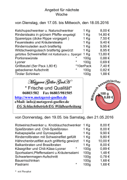 Angebote für die Woche vom 17.05. bis 21.05