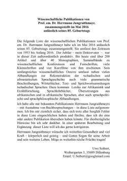 Wissenschaftliche Publikationen von Prof. em. Dr. Herrmann