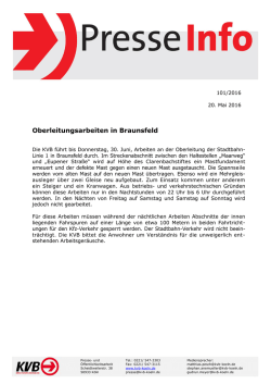 Oberleitungsarbeiten in Braunsfeld