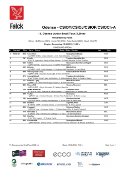 Starting Order - 11 Odense Junior Small Tour