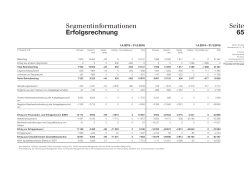 Segmentinformationen Erfolgsrechnung - Geschäftsbericht 2015-2016
