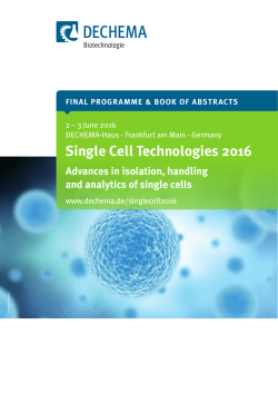 Single Cell Technologies 2016