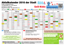 Abfallkalender 2016 der Stadt