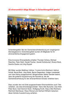 25 ehrenamtlich tätige Bürger in Schenklengsfeld geehrt