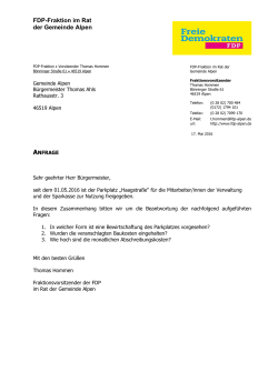 Briefkopf - Fraktion - beim FDP Ortsverband Alpen