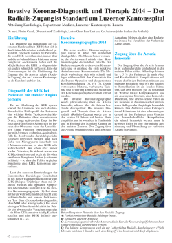 Der Radialis-Zugang ist Standard am Luzerner Kantonsspital