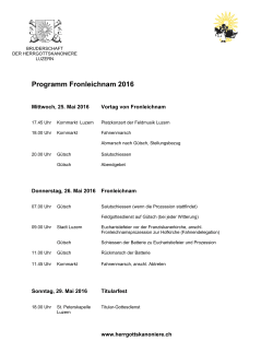 Programm Fronleichnam 2016 - Herrgottskanoniere Luzern