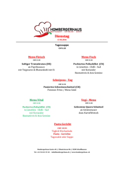 Dienstag - Hombergerhaus