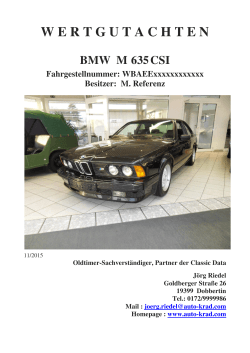 BMW M 635 CSI - Automobil- und Kradservice Jörg Riedel