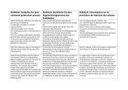 RURALIA: Guideline for peer reviewed publication process