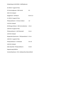 Endspieltag am 16.05.2016 in Haßlinghausen 10: 00 Uhr F