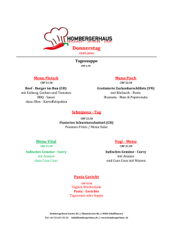 Donnerstag - Hombergerhaus