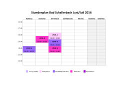 Stundenplan Bad Schallerbach Juni/Juli 2016