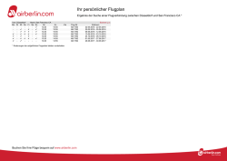 Ihr pers&ouml;nlicher Flugplan