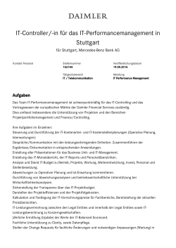 IT-Controller/-in für das IT-Performancemanagement in