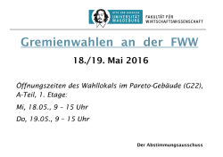 Gremienwahlen an der FWW