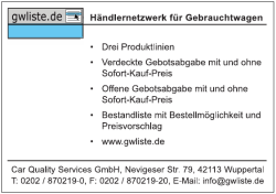 gwliste.de Händlernetzwerk für Gebrauchtwagen