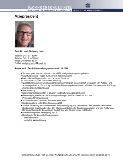 Fachhochschule Kiel: Prof. Dr. med. Wolfgang Huhn