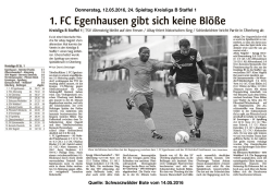 Donnerstag, 12.05.2016, 24. Spieltag Kreisliga B Staffel 1 Quelle