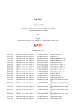 Final Terms - UBS