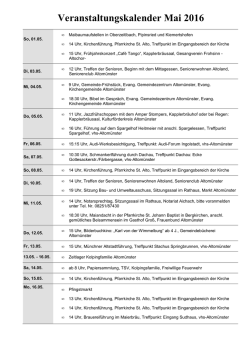 Veranstaltungskalender Mai 2016 - Startseite