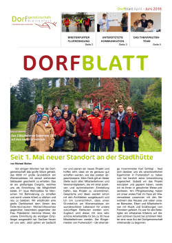 Dorfblatt April - Juni 2016 - Dorfgemeinschaft Breitenfurt