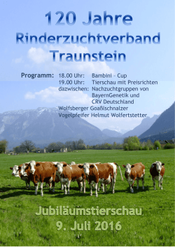 Gro&szlig;e Jubil&auml;umstierschau am 09.07.2016 in der Chiemgauhalle (Flyer