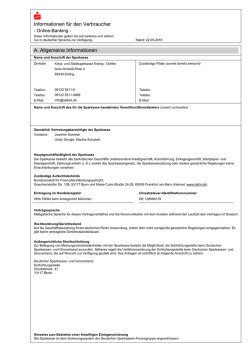 Informationen f&uuml;r den Verbraucher A. Allgemeine Informationen