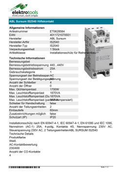 Datenblatt ABL Sursum IS2540 Hilfskontakt