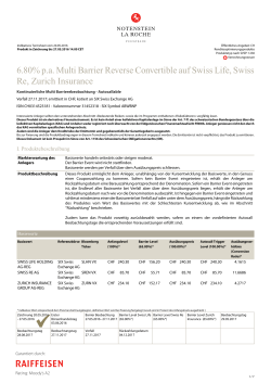 6.80% pa Multi Barrier Reverse Convertible auf Swiss Life, Swiss Re