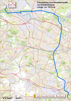 Fahrradweg zum Nordsternpark via Erzbahntrasse Länge: ca: 18,5 km