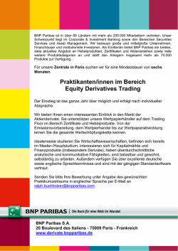 Praktikanten/innen im Bereich Equity Derivatives