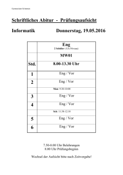 Schriftliches Abitur - Prüfungsaufsicht