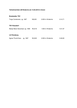 Teilnehmerliste LM Hindernis am 15.05.2016 in Zeven Bredstedter