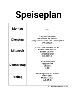 Speiseplan - Kindergarten Steinfeld